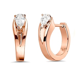 minutiae clip on hoop earring with pear shape austrian cubic zirconia diamond for women and girls