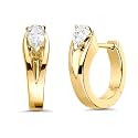 MINUTIAE Clip On Hoop Earring With Pear Shape Austrian Cubic Zirconia Diamond For Women And Girls