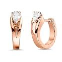 MINUTIAE Clip On Hoop Earring With Pear Shape Austrian Cubic Zirconia Diamond For Women And Girls
