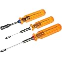 MIP RC Hex and Nut Screwdriver Set 9620 – 3-Piece Tool Kit (1.5mm, 2.0mm, 7.0mm) for RC Cars, Helicopters, Drones, Boats – Precision Hexagon Allen Wrenches and Nut Drivers for RC Repair – Made in USA