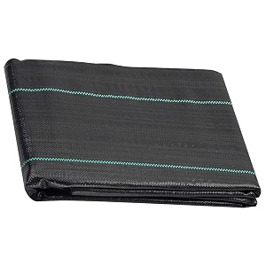 mipatex 90 gsm premium garden weed control barrier sheet mat 2m x 10m landscape fabric durable heavy-duty weed block gardening matting eco-friendly and convenient design black
