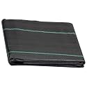 Mipatex 90 GSM Premium Garden Weed Control Barrier Sheet Mat 2m x 10m, Landscape Fabric Durable Heavy-Duty Weed Block Gardening Matting, Eco-Friendly and Convenient Design (Black)