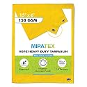 Mipatex Tarpaulin Sheet Waterproof Heavy Duty 5ft x 6ft, Poly Tarp with Aluminium Eyelets Every 3 feet - Multipurpose 150 GSM Plastic Cover for Truck, Roof, Rain, Outdoor or Sun (Yellow)