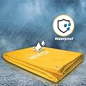 Mipatex Tarpaulin Sheet Waterproof Heavy Duty 6ft x 6ft, Poly Tarp with Aluminium Eyelets Every 3 feet - Multipurpose 200 GSM Plastic Cover for Truck, Roof, Rain, Outdoor or Sun (Yellow)