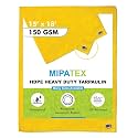 Mipatex Tarpaulin Sheet Waterproof Heavy Duty 15ft x 18ft, Poly Tarp with Aluminium Eyelets Every 3 feet - Multipurpose 150 GSM Plastic Cover for Truck, Home Roof, Rain, Outdoor or Sun (Yellow)