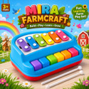 Mira Farmcraft Musical Xylophone and Mini Piano, Non Toxic, Non-Battery- Assorted MultiColors