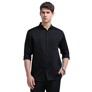 Miraan Mens Satin Long Sleeve Casual Shirt