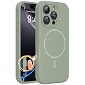 Miracase Magnetic for iPhone 16 Pro Case, Silicone, Patina Green