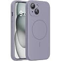 Miracase Silicone &amp; Magnetic for iPhone 15 Case, Lavender Gray
