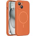 Miracase Silicone &amp; Magnetic for iPhone 15 Case, Amber Orange