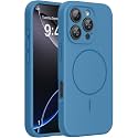 Miracase Silicone &amp; Magnetic for iPhone 16 Pro Max Case, Capri Blue