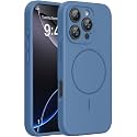 Miracase Silicone &amp; Magnetic for iPhone 16 Pro Max Case, Glass Blue
