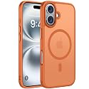 Miracase for iPhone 16 Plus Matte Series Case, Magnetic, Orange