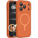 Miracase Magnetic for iPhone 18 Pro Case, Silicone, Amber Orange