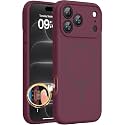 Miracase Silicone &amp; Magnetic for iPhone 18 Pro Max Case, Wine Red