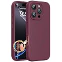 Miracase Magnetic for iPhone 16 Pro Case, Silicone, Wine Red