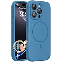 Miracase Magnetic for iPhone 16 Pro Case, Silicone, Capri Blue