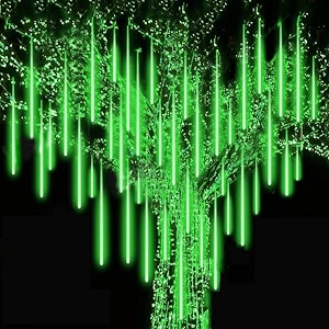 miradh rain drop lights led meteor shower lights 118 inch 8tubes 24 leds falling lights green