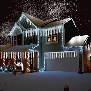 miradh rain drop lights led meteor lights 12 inch 8 tubes 24 leds white-color multi color 5 watts perfect for diwali christmas weddings amp parties