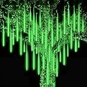 MIRADH Rain Drop Lights, LED Meteor Shower Lights 11.8 inch 8Tubes 24 LEDs, Falling Lights (Green)