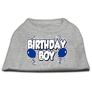 mirage pet products 18-inch birthday boy screen print shirts xx-large grey