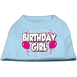 mirage pet products 18-inch birthday girl screen print shirts xx-large baby blue