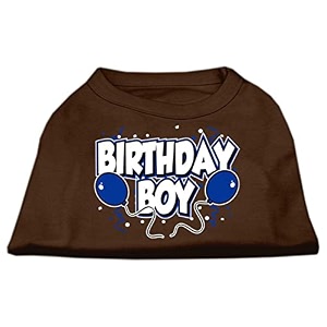 mirage pet products 18-inch birthday boy screen print shirts xx-large brown