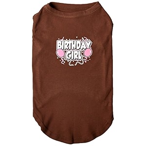 mirage pet products 18-inch birthday girl screen print shirts xx-large brown