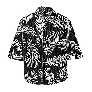MiraMichi Mens Corduroy Printed Half Sleeve Casual
