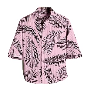 MiraMichi Mens Corduroy Printed Half Sleeve Casual