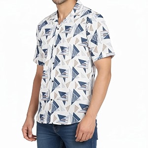 MiraMichi Mens Corduroy Printed Half Sleeve Casual