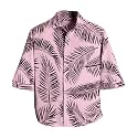 MiraMichi Mens Corduroy Printed Half Sleeve Casual