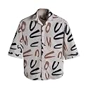 MiraMichi Mens Corduroy Printed Half Sleeve Casual