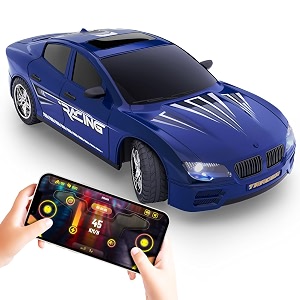 mirana tracer c-type usb rechargeable app controlled racing rc car high speed remote control car toy  immersive ar gameplay  gift for boys and kids girls azure blue