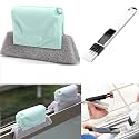 Combo of Window Groove Frame Cleaning Brush Door Track Cleaning Brushes for Window Slot Keyboard with Mini Dustpan Dust Cleaner Tool for All Corners -Multi colerd