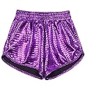 Mirawise Girls Metallic Shorts Shiny Hot Pants Sparkly Dance Outfits Short Pants