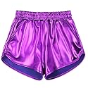 Mirawise Girls Metallic Shorts Shiny Hot Pants Sparkly Dance Outfits Short Pants