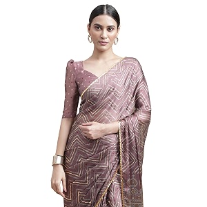 mirchi fashion women saree chiffon laheriya printed  traditional festive and wedding sari with unstitched blouse piece