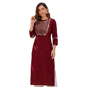 MIRCHI FASHION Womens Straight Fit Rayon Sequins