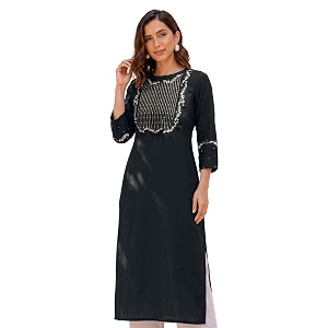 MIRCHI FASHION Womens Straight Fit Rayon Sequins