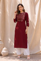 MIRCHI FASHION Women Embroidered Straight Kurta