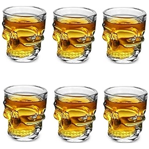 mirim designer shot glass for whisky brandy vodka and tequila shots 60ml set of 6 - transparent style 2