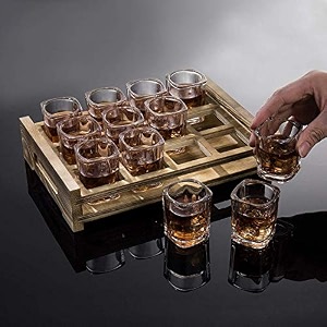 mirim designer shot glass for whisky brandy vodka and tequila shots 65 ml set of 6 - transparent style 8