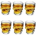 miRim Designer Shot Glass for Whisky Brandy Vodka and Tequila Shots 60ml (Set of 6) - Transparent (Style 2)