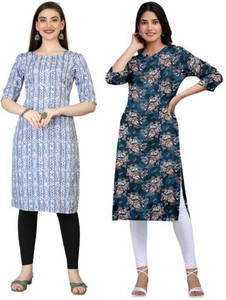 MIROSELLY CREATION Pack of 2 Printed Crepe