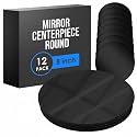 Mirror Centerpieces for Tables, Mirrored Trays, Round, Black, 8IN, 12 Pk