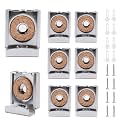Mirror Hanging Holder Kit - 2 Sets/8PCS Stainless Steel Mirror Hooks with Cork Pads Wall Mounting Hanger for Tile, Picture Frame, Billboard Display (Silver)