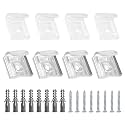 Mirror Holder, 8Pcs Glass Wall Hanging Fixing Kit, Stainless Steel Supports With PC Plastic Hook, Wall Mounted Bracket Kit for Frameless Mirrors