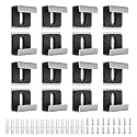 Mirror Holder Kit - 16 Stainless Steel Mounting Brackets for 6-8mm Thick Frameless Mirror