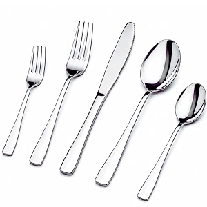 mirror polished silver 30 pcs cutlery set for dining table